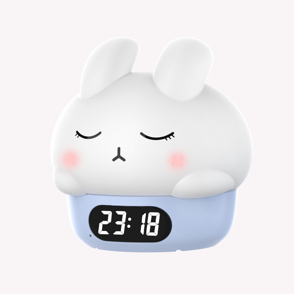 Cute Bunny Alarm Clock, Glow-in-the-Dark Ambient Clock, Silicone Desk Clock for Bedroom Nightstand, Home Night Light, Kids Alarm Clock — image 4