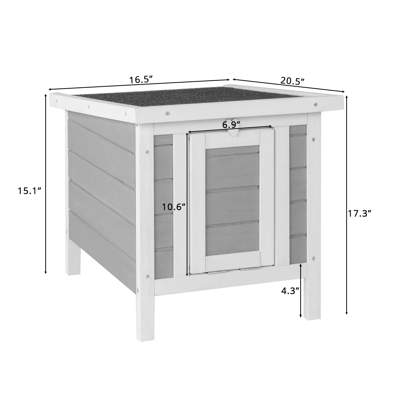 20" Wooden Waterproof Rabbit Hutch Pet Bunny Small Animal House Habitat Gray — image 13
