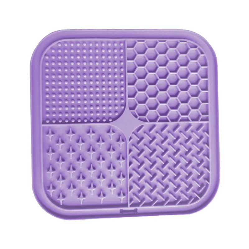 Pet Licking Mat Silicone Pet Food Suction Cup Licking Mat Slow Feeding Mat Anti-choking Slow Food Basin — image 4