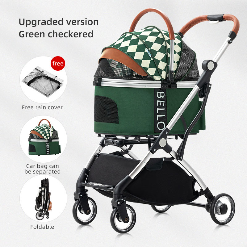 Bello Small And Medium-Sized Pet Cart Out Dog Bag Separate Dog Folding Aluminum Alloy Cat Cart Shock Absorption — image 7