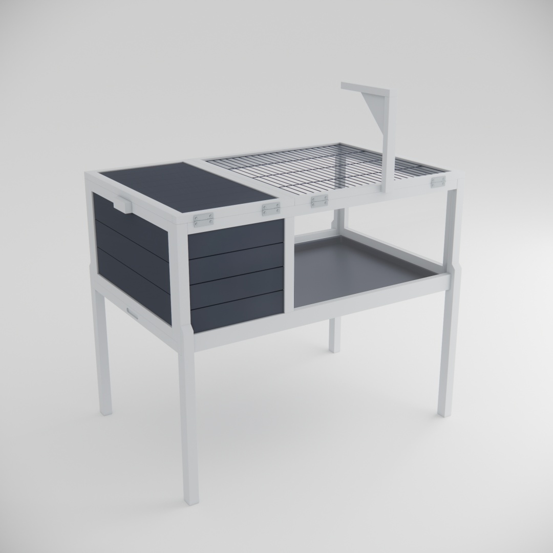 Hábitat de Reptiles Casa para Tortugas con Soporte de Lámpara, Gran Ventana de Observación, 2 Platos Impermeables, Patas Desmontables, Encierro de Madera Fácil de Limpiar para Tortugas, Lagartos, Geckos y Pequeños Animales Interior y Exterior — imagen 16