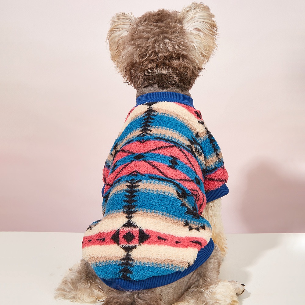 Dog Clothes Autumn And Winter Ins Cat Clothes Cute Stripes Plush Sweater Source Pet Clothes — image 2