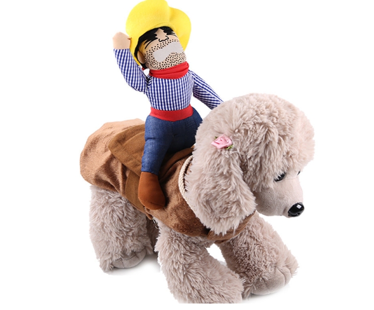 Pet Dog Clothes Cat Accessories Horse Riding Costume Santa Claus Dog Outfit Funny Cat Halloween Costume Transformation Wear — image 1