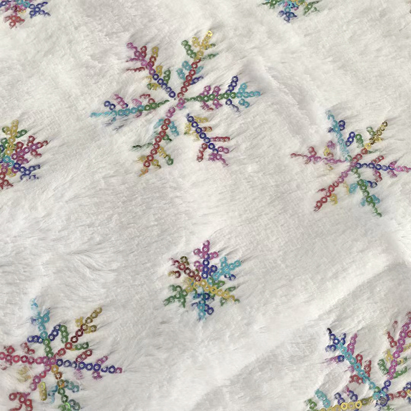 Christmas Decoration Supplies Pure White Falling Water Rabbit Fluffy Snowflake Christmas Tree Skirt Long Hair Section Tree Skirt — image 4