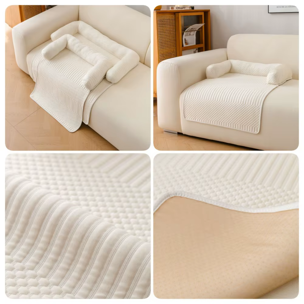 2026 Pet Bed Mat Breathable Dog Cooling Mat Non-Slip Comfortable Pet Sleeping Pad Detachable with Pillow Dog Sofa Cushion Indoor — image 6