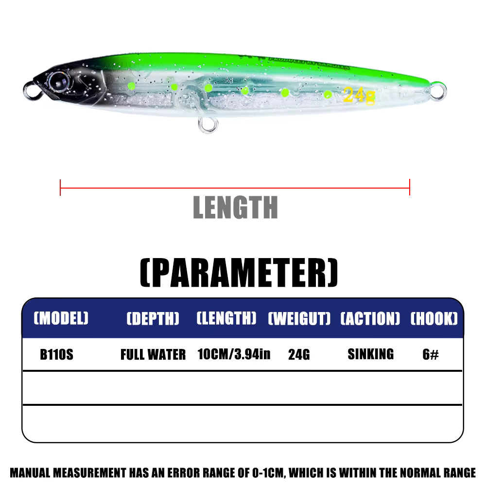 Líura de Pesca 4 piezas/paquete Punzón Sumergible 10 cm 24 g Equipo de Pescar en Salada Líuras para Peces Atarrayos de Troleo Accesorios de Pesca — imagen 2