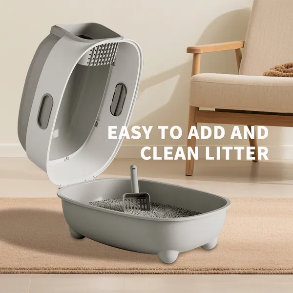 Caja de Arena para Gatos con Cierre Total y Bloqueo de Olor, Resistente al Rasguño, Ideal para Hogares Estadounidenses — imagen 8