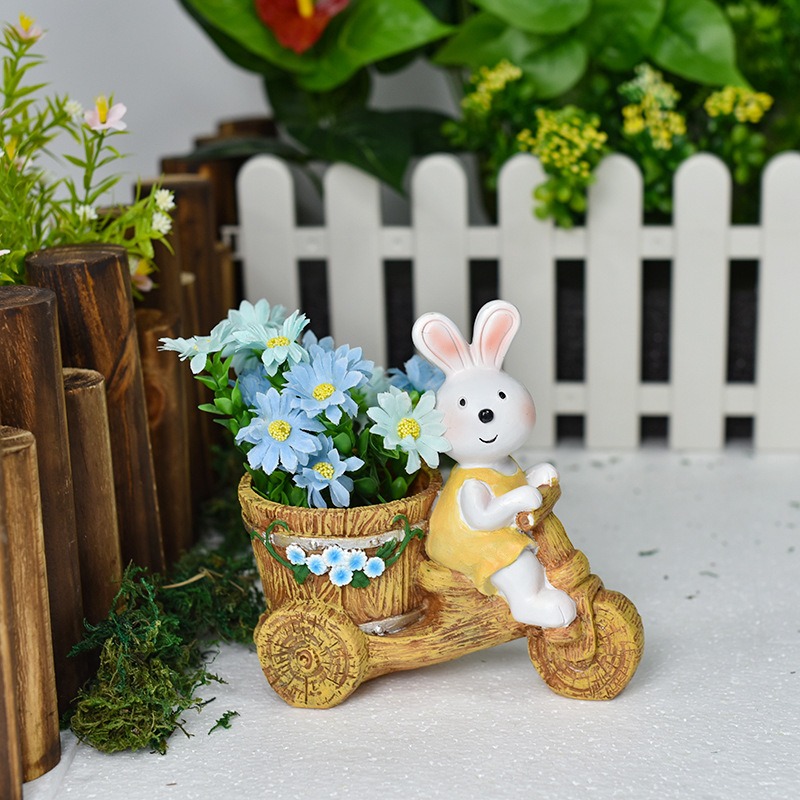 Decoración de Jardín Exterior para Conejos en Maceta de Resina — imagen 5