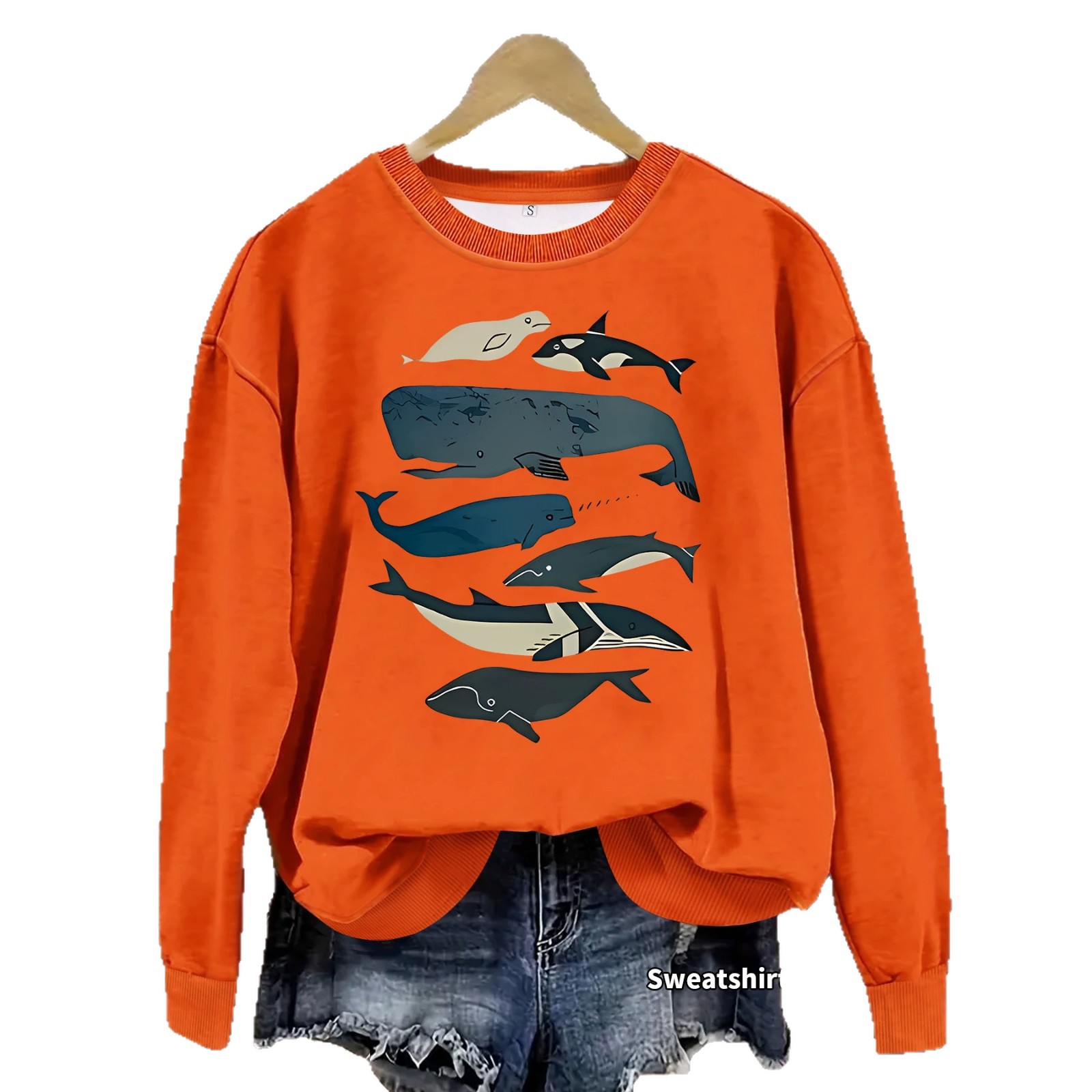 Fish print loose women's hoodie — image 2