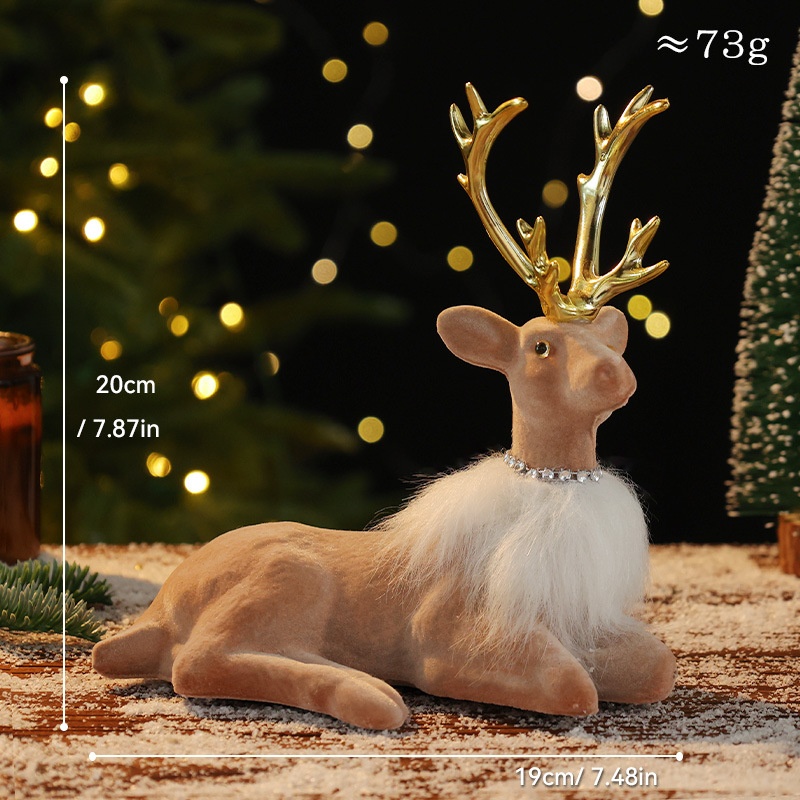 Christmas Reindeer Decoration, Christmas Ornament, Cartoon Holiday Decorative Figurine — image 11