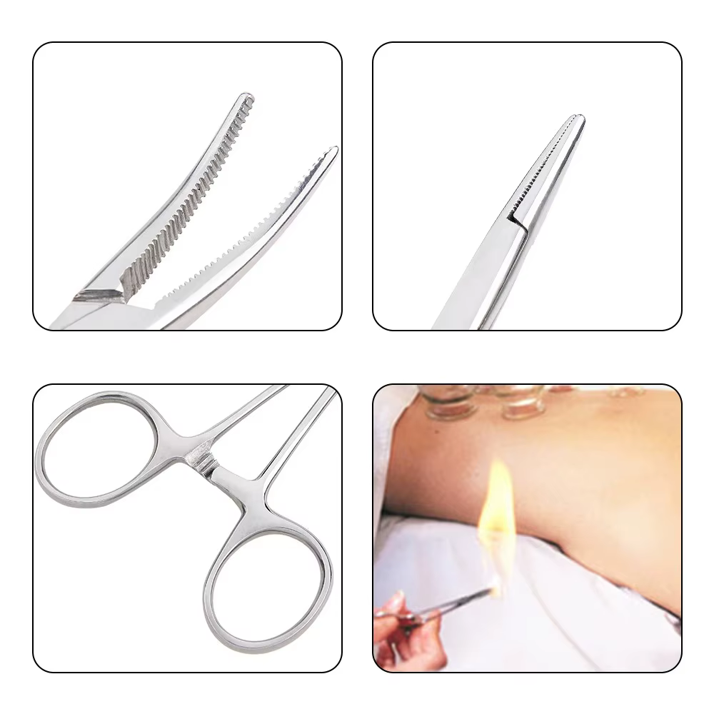 Herramienta Manual 12.5 16 18cm Pinzas Hemostáticas para Pelo de Mascotas, Pinzas de Bloqueo de Pesca, Herramientas de Epilación, Cortador con Punta Curva/Recta — imagen 5
