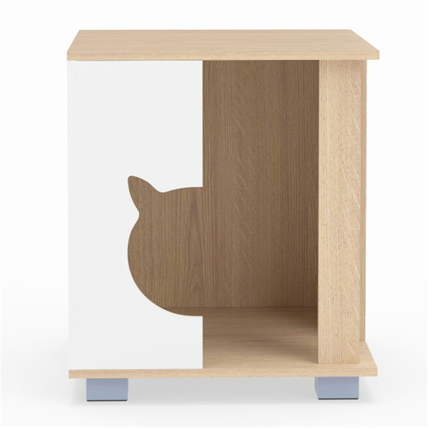Multipurpose Wooden Cat House Nightstand, Sturdy Metal Base Anti-Slip Pet Furniture — image 4