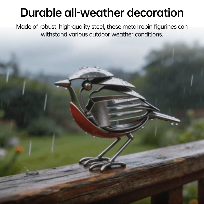 Escultura de Pájaro Mockingbird - Arte Metálico Manual con Cuchara y Tenedor Reciclados para Decoración en Hogar y Oficina — imagen 5