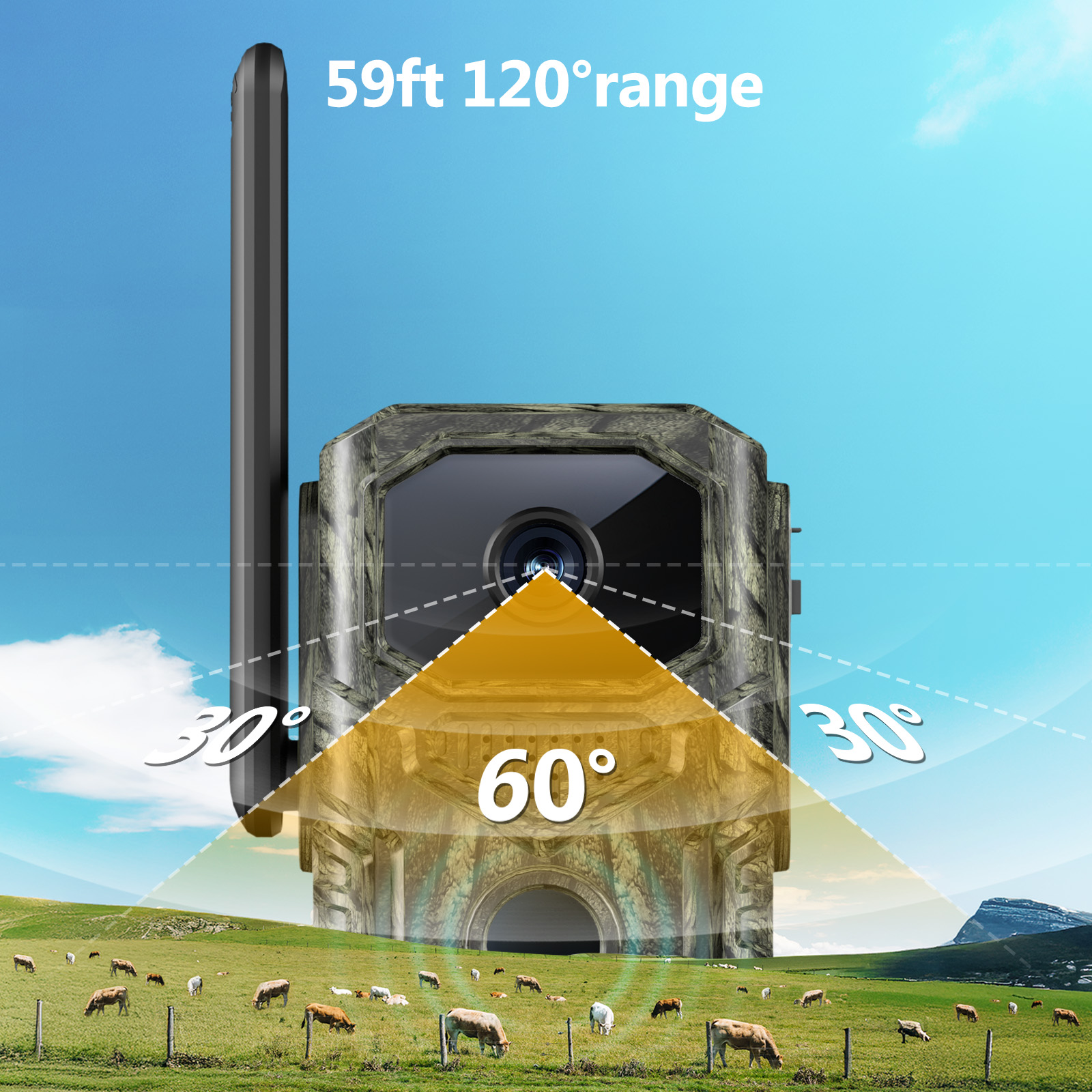 Cámara de Caza GPS 4G para Exteriores, Gran Angular 4MP, Camuflada, Monitoreo de Vida Silvestre y Venados, Cámara de Caza Solar — imagen 6