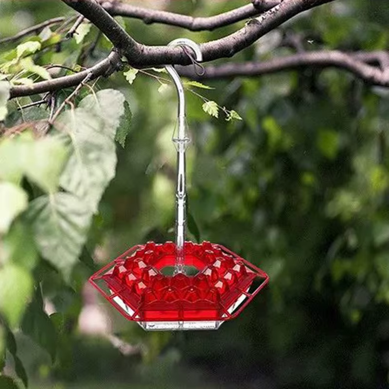 Wild Bird Feeder Hanging Hexagonal Bird Feeder with Hook Hummingbird Feeder Garden Bird Feeder Pet Forest Water Dispenser — image 2