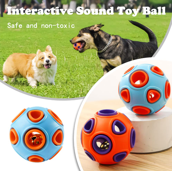 Pelota de Goma con Sonido de Campana para Perros, 2 Piezas, Juguetes Interactivos para Cachorros y Pequeños Caninos — imagen 5