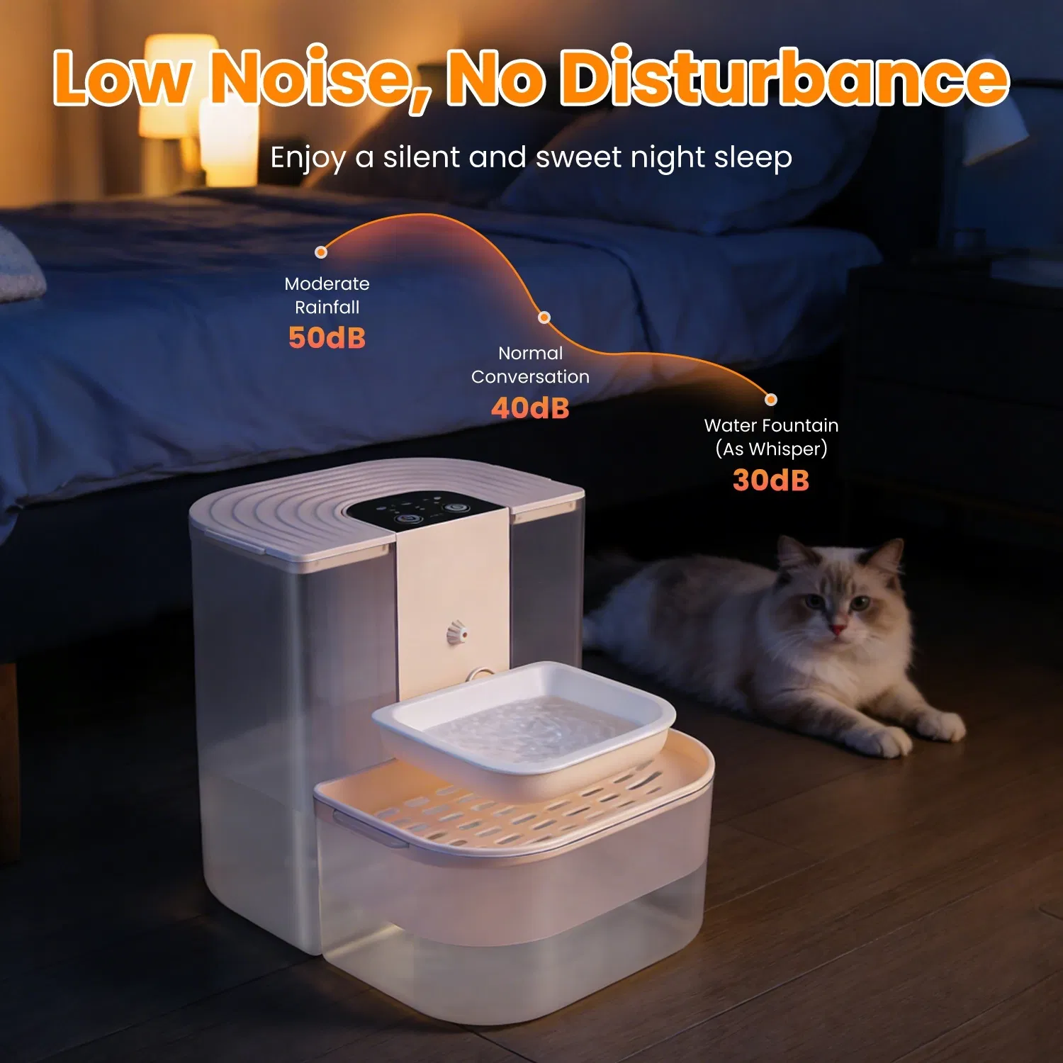 Cordless Dog Cat Water Fountain 4.5L, Dual Tank Filtration Automatic Pet Water Dispenser with Easy Cleaning — image 2