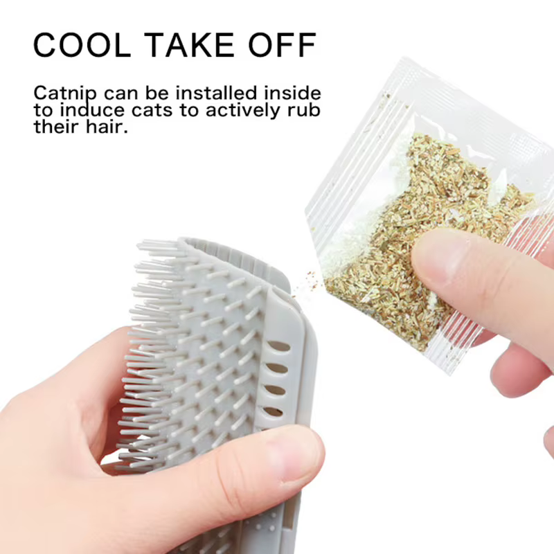 Cat Self Groomer Brush Wall Corner Soft Grooming Scratcher and Brush for Short Long Fur Cats Softer Massage Toy Pet Products — image 4