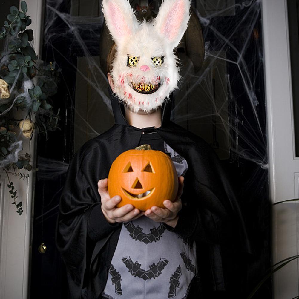 Evil Bloody Rabbit Mask Bloody Plush Bear Mask Halloween Horror Masks Masquerade Party Cosplay Masque Easter Props Tricky Mask — image 2