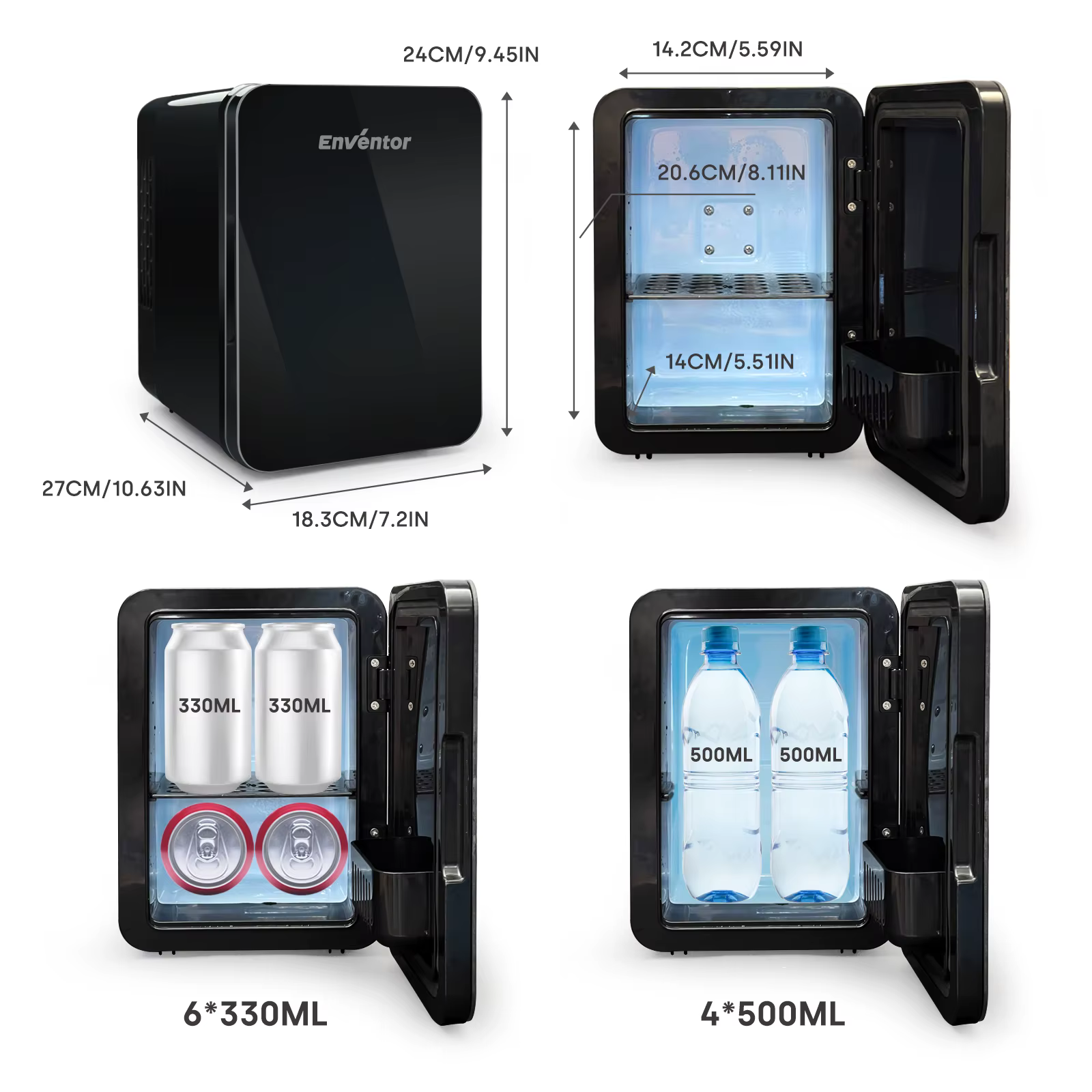 Enventor 4L Mini Refridgerator Portable Car Skincare Fridge Multi-functional Thermoelectric Cooler and Warmer For Summer Camping — image 2