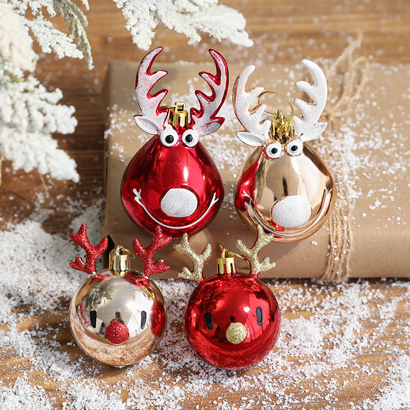 Christmas decorations, reindeer scene decorations, Christmas tree decorations, plastic ceiling ornaments, hanging balls — image 4