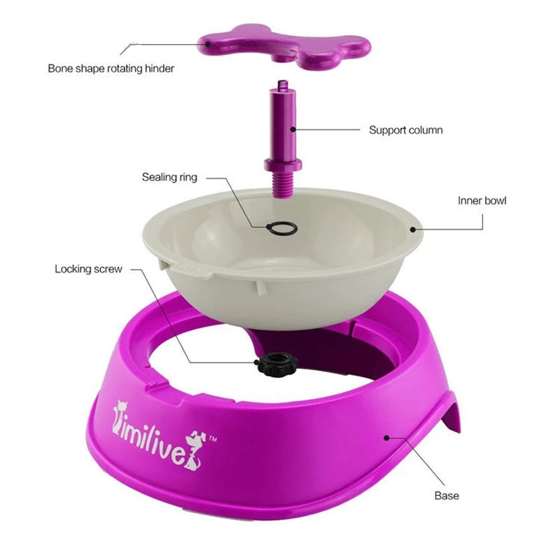 Rotary Anti Choke Pet Feeder dog Slow Eating Drink Bowl Bone Shaped Prevent Gluttony Obesity Anti-skid Pet Supply sport dish — image 6