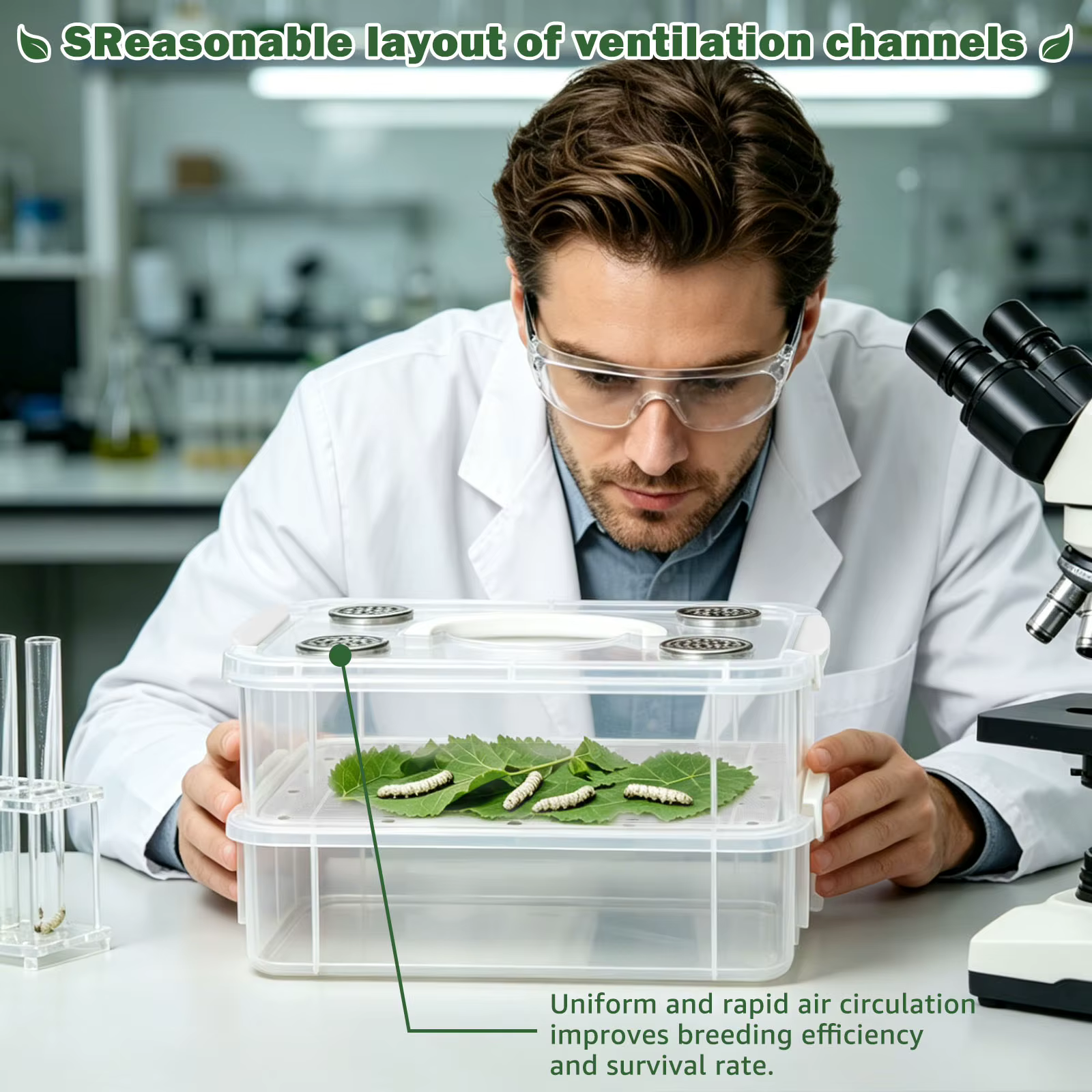 Caja de Cría de Mealworms, Alimento para Polillas y Hormigas Blancas - Contenedor de Insectos para Mascotas Reptiles Lagartos — imagen 4