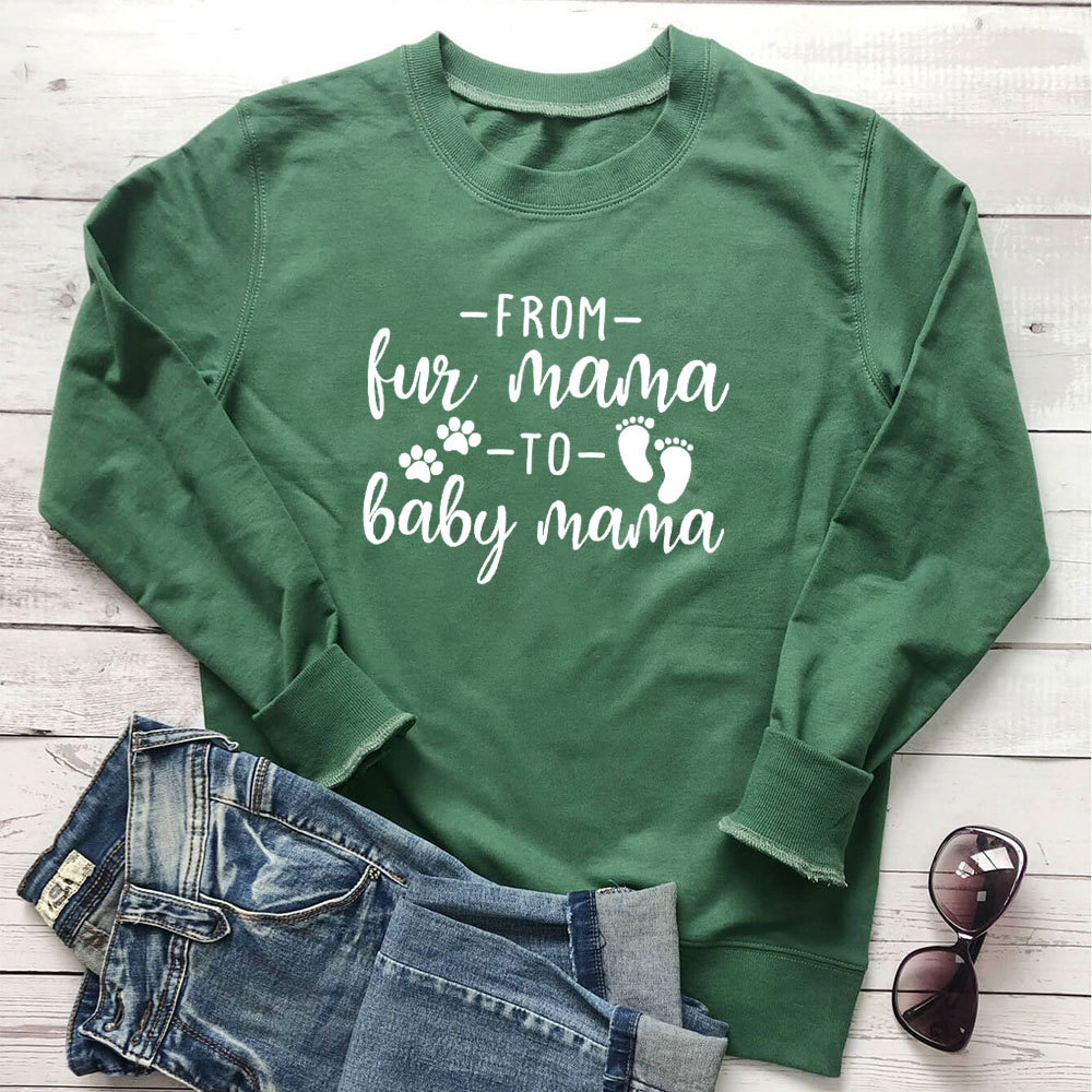 From Fur Mama to Baby Mama letter printed hoodie — image 6