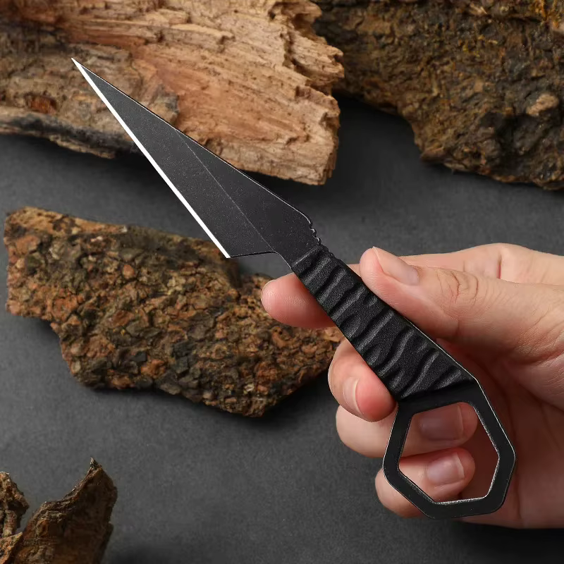 Mini Outdoor Knife High Hardness Keychain Rope Small Straight Fishing Fruit Knife with Handle Portable Multifunctional Tool — image 4