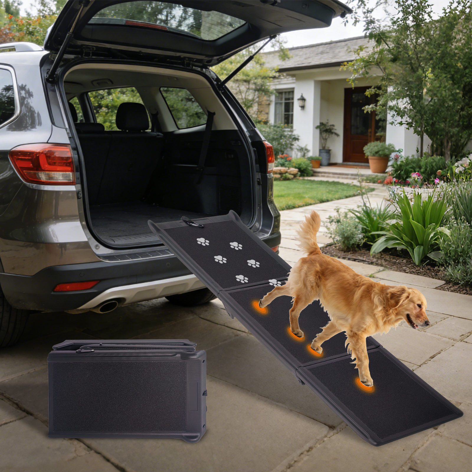 Paso para Perros de Auto Reversible 71"x16" - Rampas Portátiles con Superficie Antideslizante para Perros Grandes, Escalera para Mascotas para Camiones y SUV — imagen 1