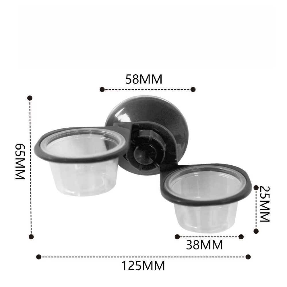 Dual Cup Suction Cup Reptile Feeding Bowl Wall Mount Feeder Arboreal Food Water Dish Crested Gecko Chameleon Vivarium Supplies — image 6