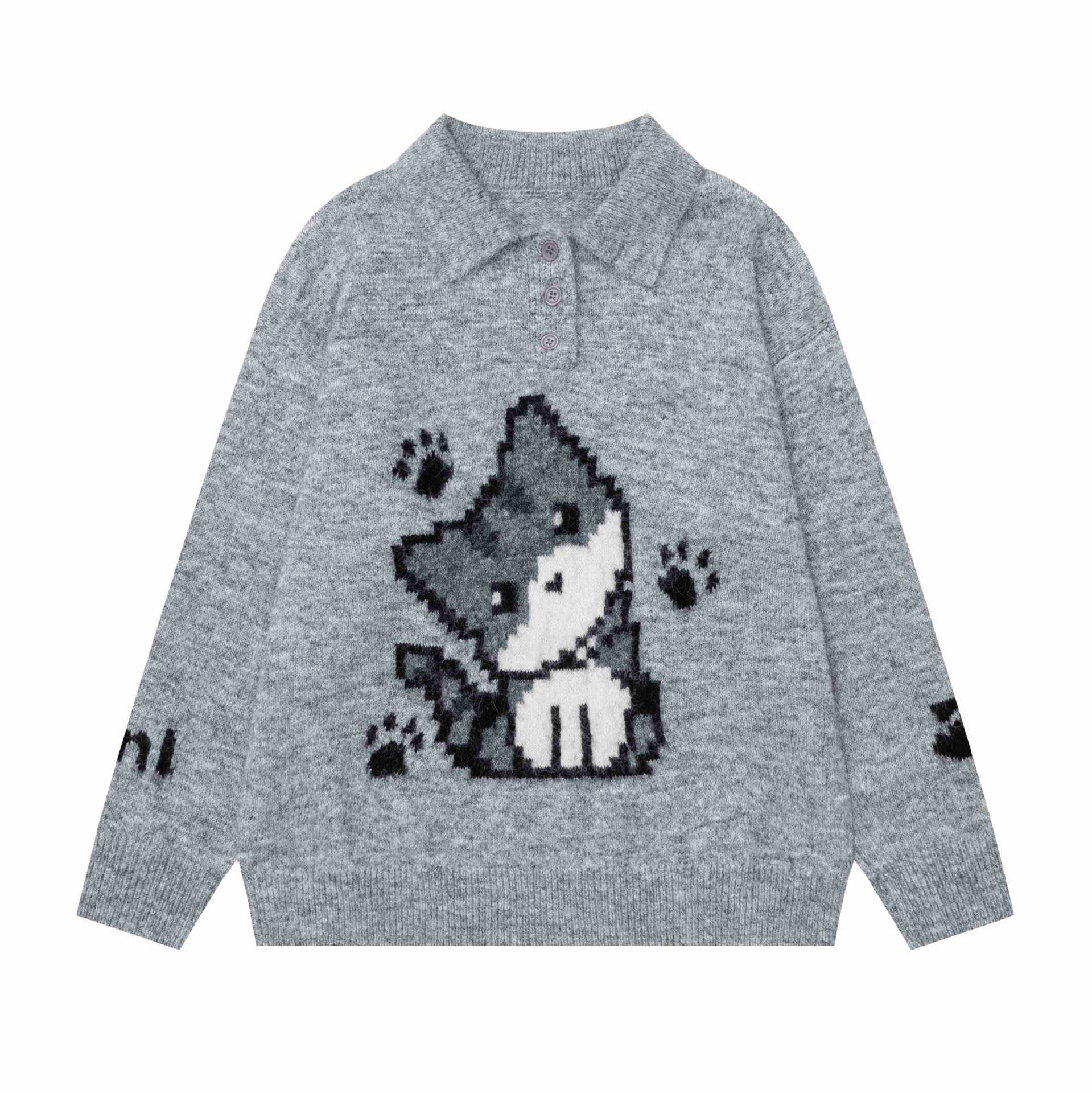 Pixel style Little Wolf Claw Sweater — image 2