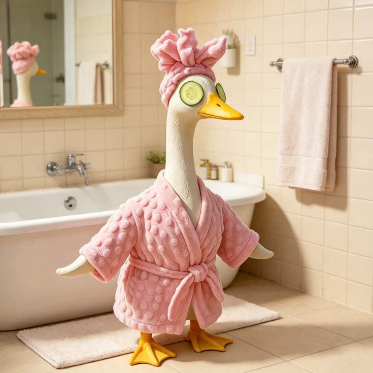 Porch Goose Costume Holiday Robe Outdoor Funny Goose Decoration Costume Prop Set — image 3