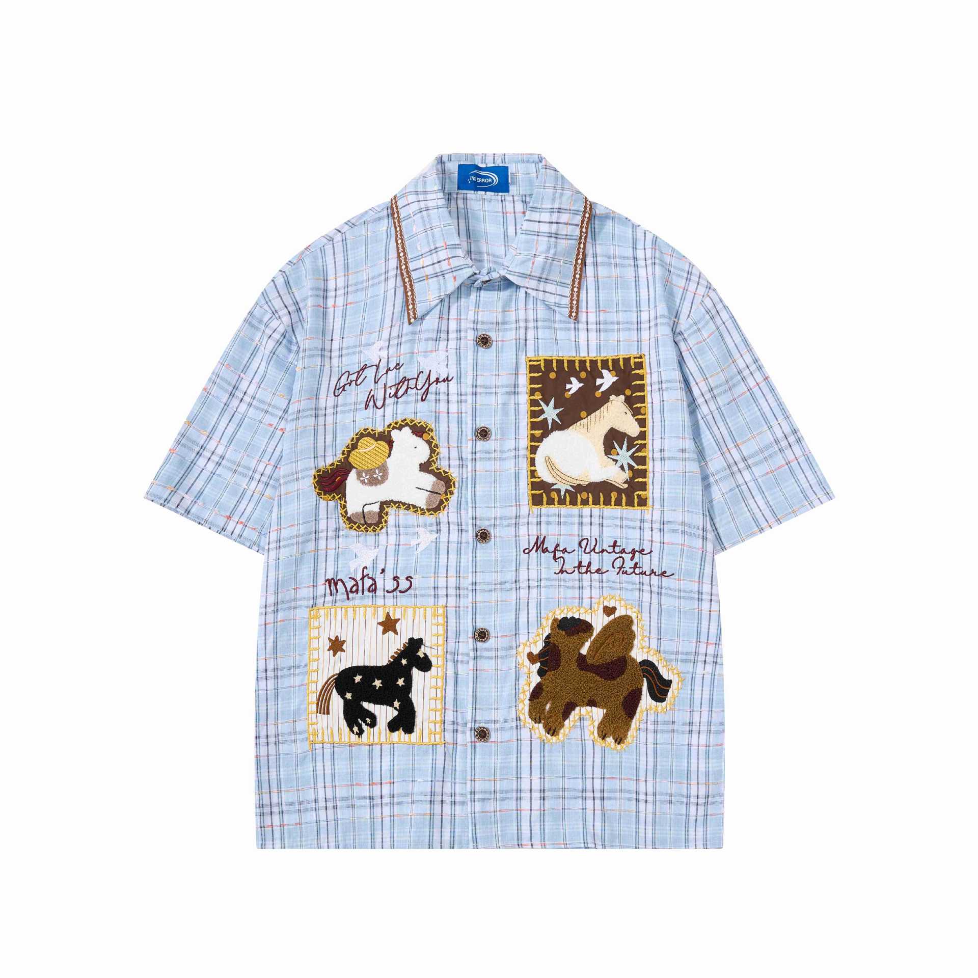 Pony embroidery cloth short sleeved shirt — image 1