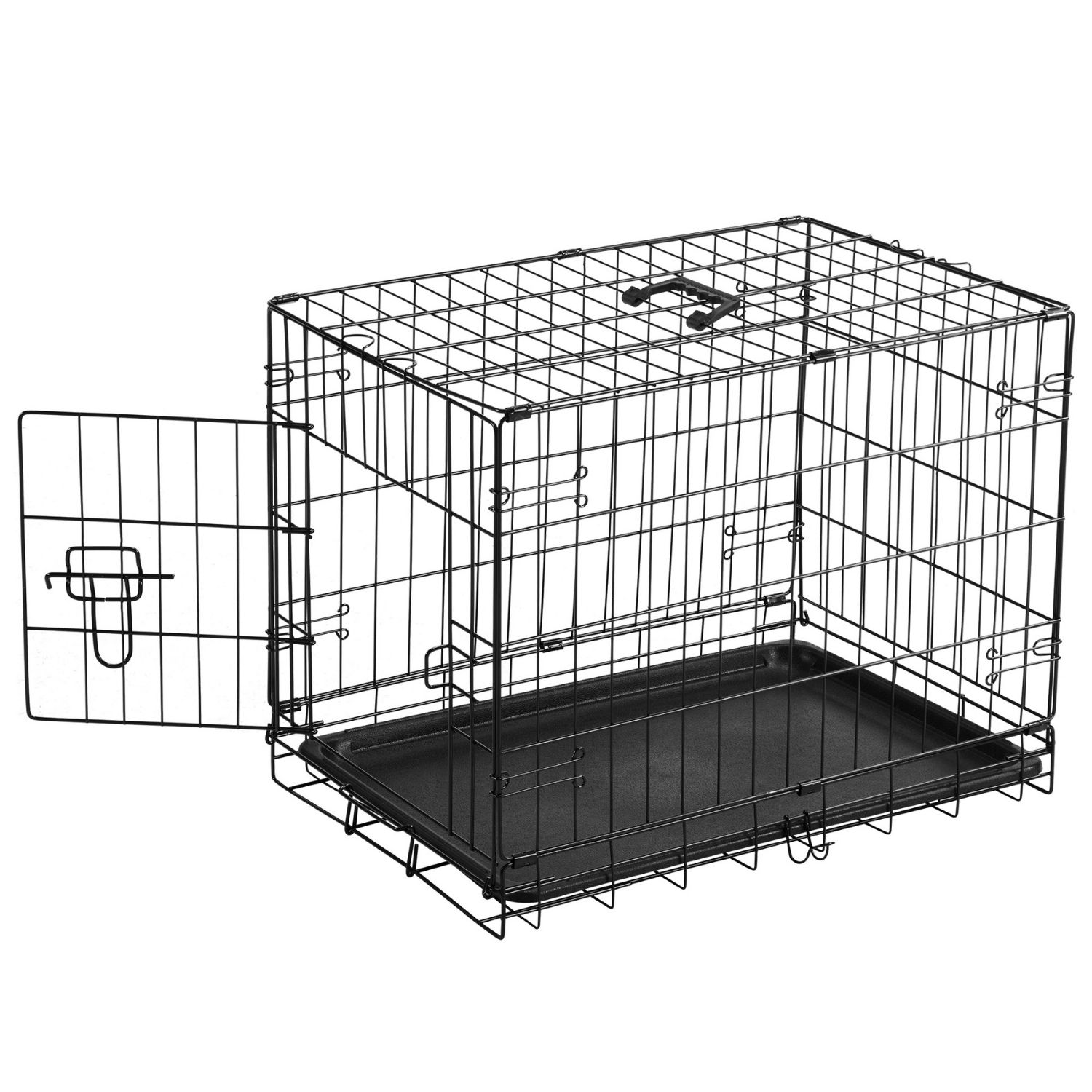 Caja de Perro con Puerta Única - Cárcel Metálica para Mascotas Duradera, Cerradura Segura, Diseño Reversible, Plato Removible para Limpieza Fácil, Caja Portátil para Perros Pequeños — imagen 1