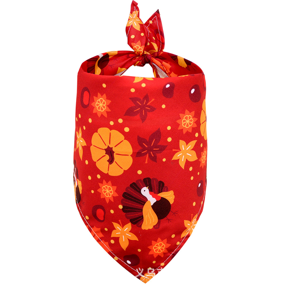 Bandana de Acción de Gracias para perros y gatos, bufanda de cuello triangular de calabaza con hoja de arce — imagen 13