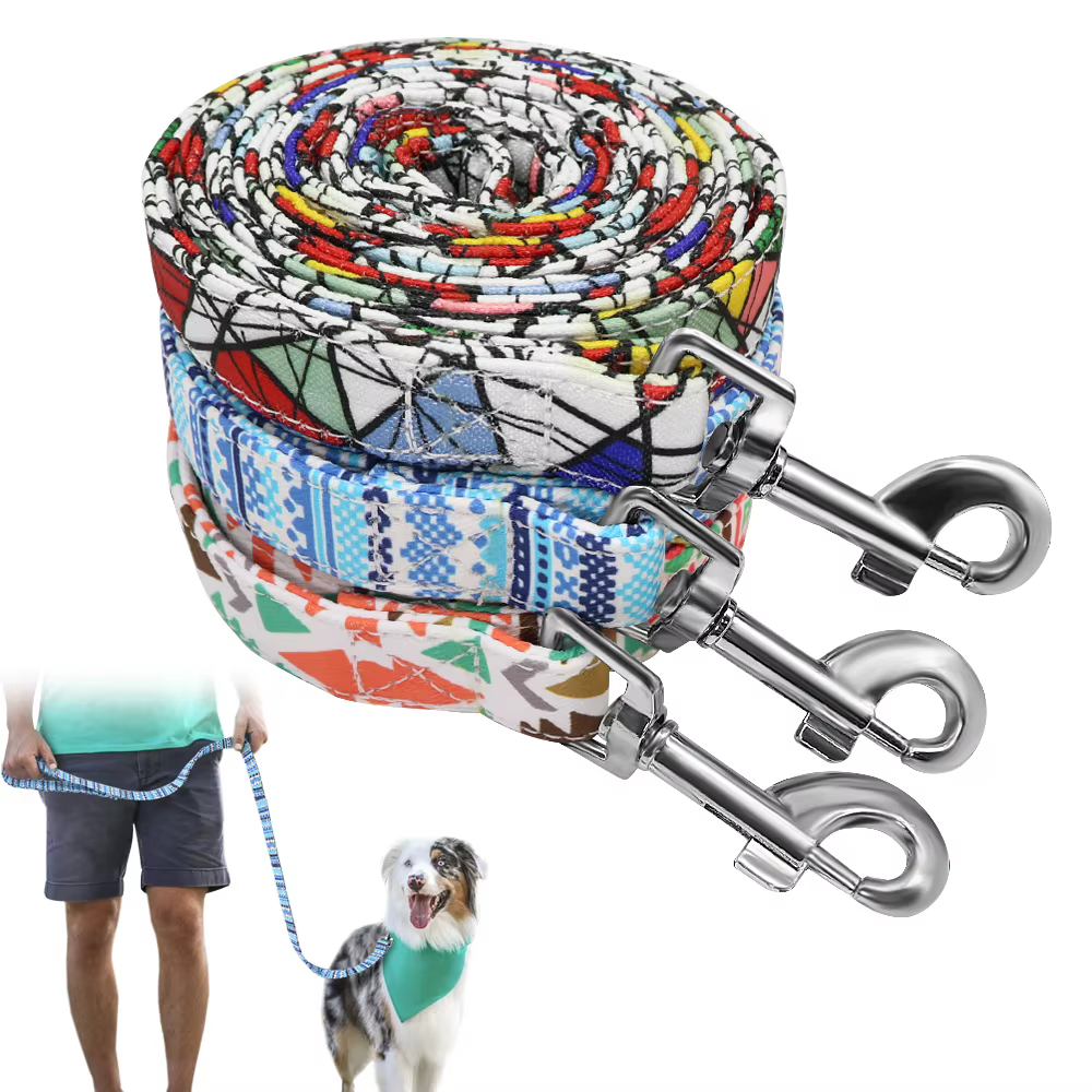 Thick Dog Leash Nylon Rope Printed Dog Cat Leash Pet Leashes Rope Puppy Leads for Outdoor Walking Training Pet Supplies — image 1