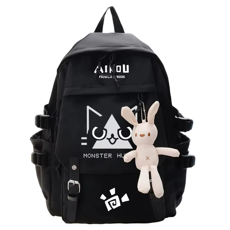 Mochila de Anime Monster Hunter con Gato para Adolescentes, Mochila Escolar para Estudiantes, Bolsa de Libros con Bolsillo para Niñas y Niños — imagen 1