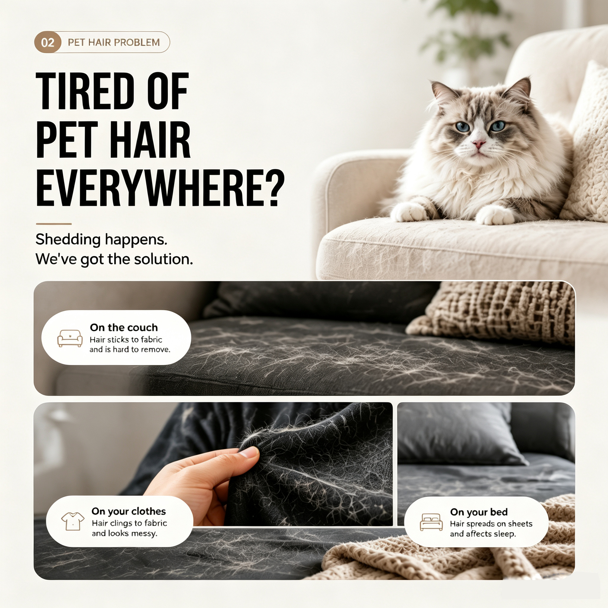 Pulidora de Grooming para Mascotas: Cepillo Auto-Limpio con Un Botón Para Eliminar Pelo, Herramienta Suave para Desprender y Cuidado Capilar — imagen 9