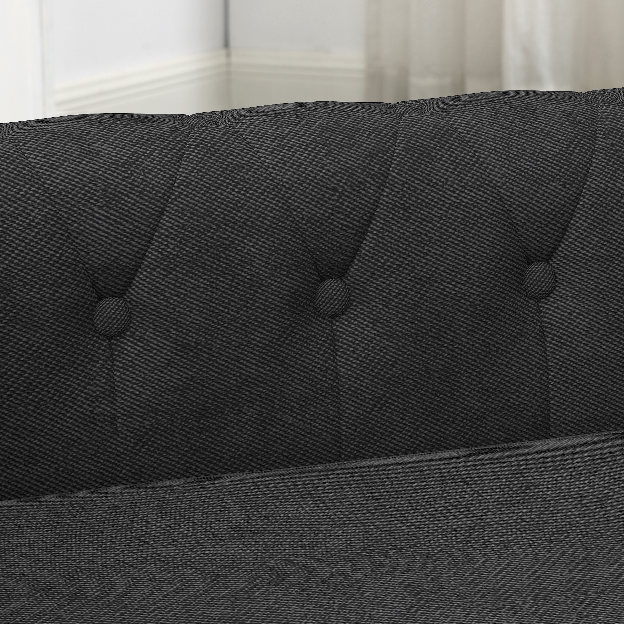 Sofá de Perro Elevado Rectangular para Pequeños y Medianos, Durable Sofa para Mascotas con Funda de Lino Moderno, Negra — imagen 5
