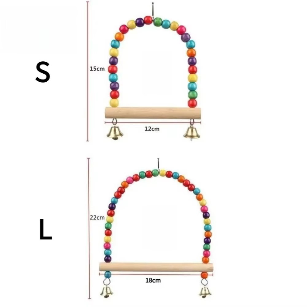 Juguete para pájaros: columpio de madera para periquitos, soporte de columpio de pájaro, juguete para mascotas, accesorios para pájaros — imagen 6
