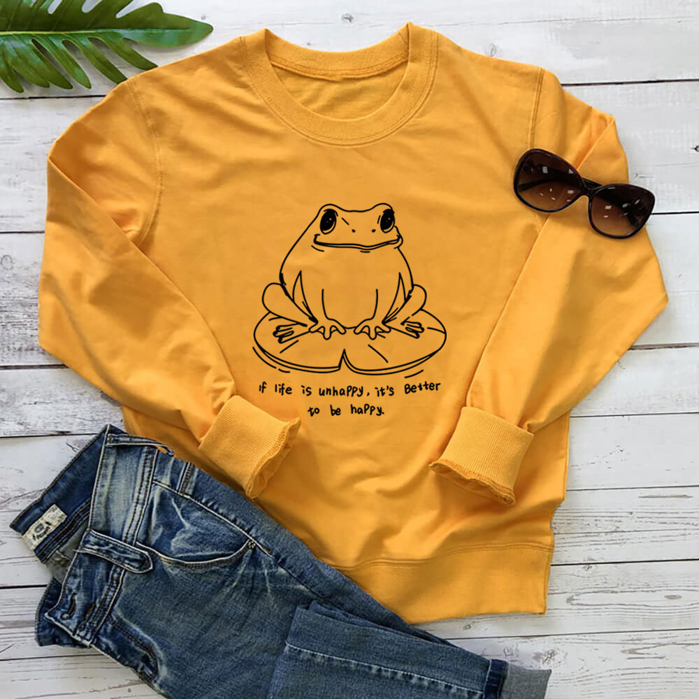 Frog and slogan printed hoodie — image 4