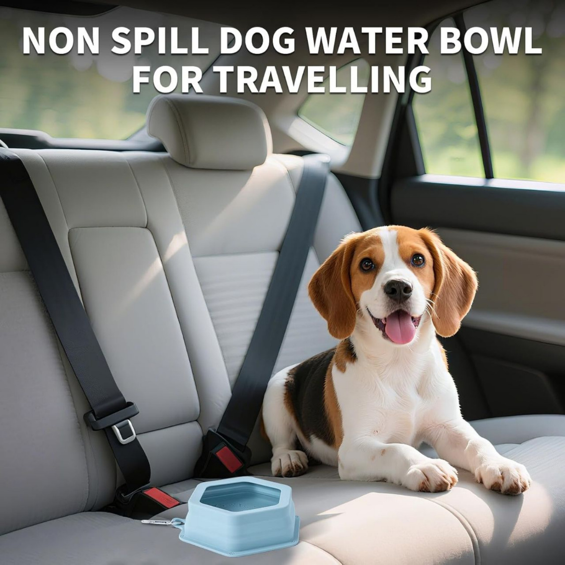 No Splash Dog Travel Bowls For Cars, Spill Proof Collapsible Dogs Water And Food Feeder Dispenser Integrated Molding Portable Cat Dish For Pet Vehicle Road — image 6