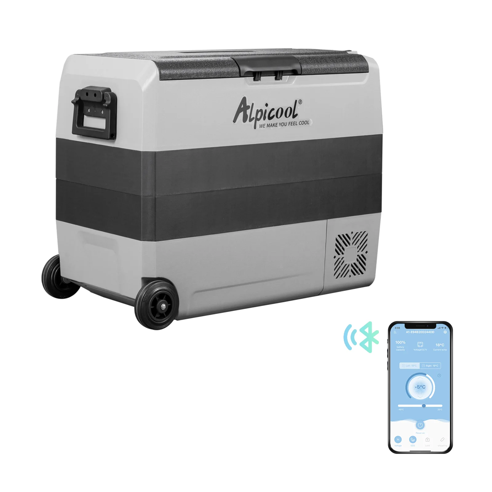Alpicool T60 Dual Temperature Control 12 Volt Refrigerator 63 Quart Portable Car Fridge Freezer (-4°F~68°F) for Truck, RV, Boat — image 1