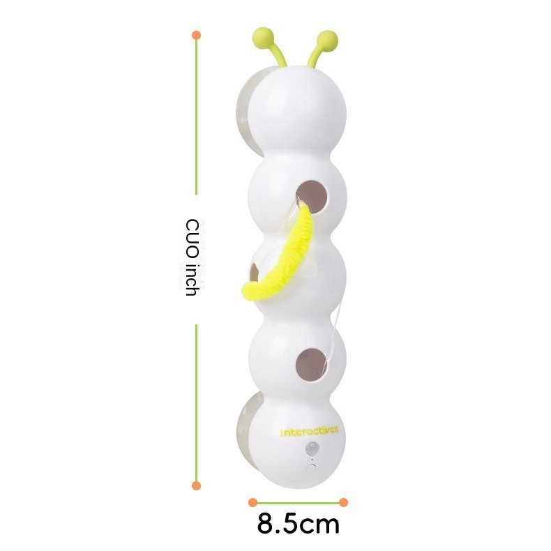 Interactive Smart Caterpillar Cat Toy with Suction Cup & Feather Tail — image 6