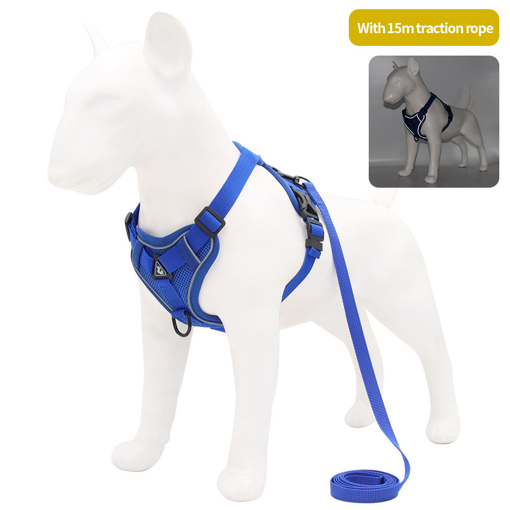 Cinturón de paseo reflectivo y respirable para perros con estilo de chaleco — imagen 4