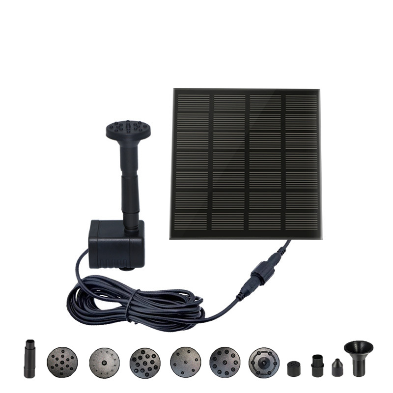 Solar-Powered Mini Fountain Pump – 200L/H Brushless Pump with 4 Spray Nozzles for Garden, Pond & Fish Tank — image 1