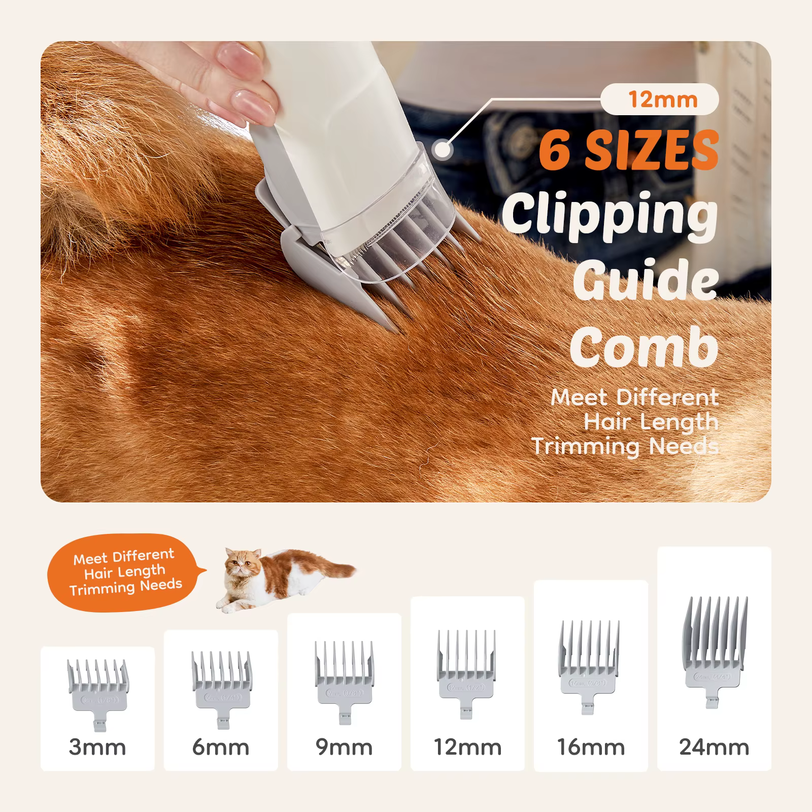JHK 2.5L Professional Pet Grooming Vacuum Kit 3 Suction Modes and 5 Groomer Tools with Cordless Low Noise Dog Clippers for Cats — image 4