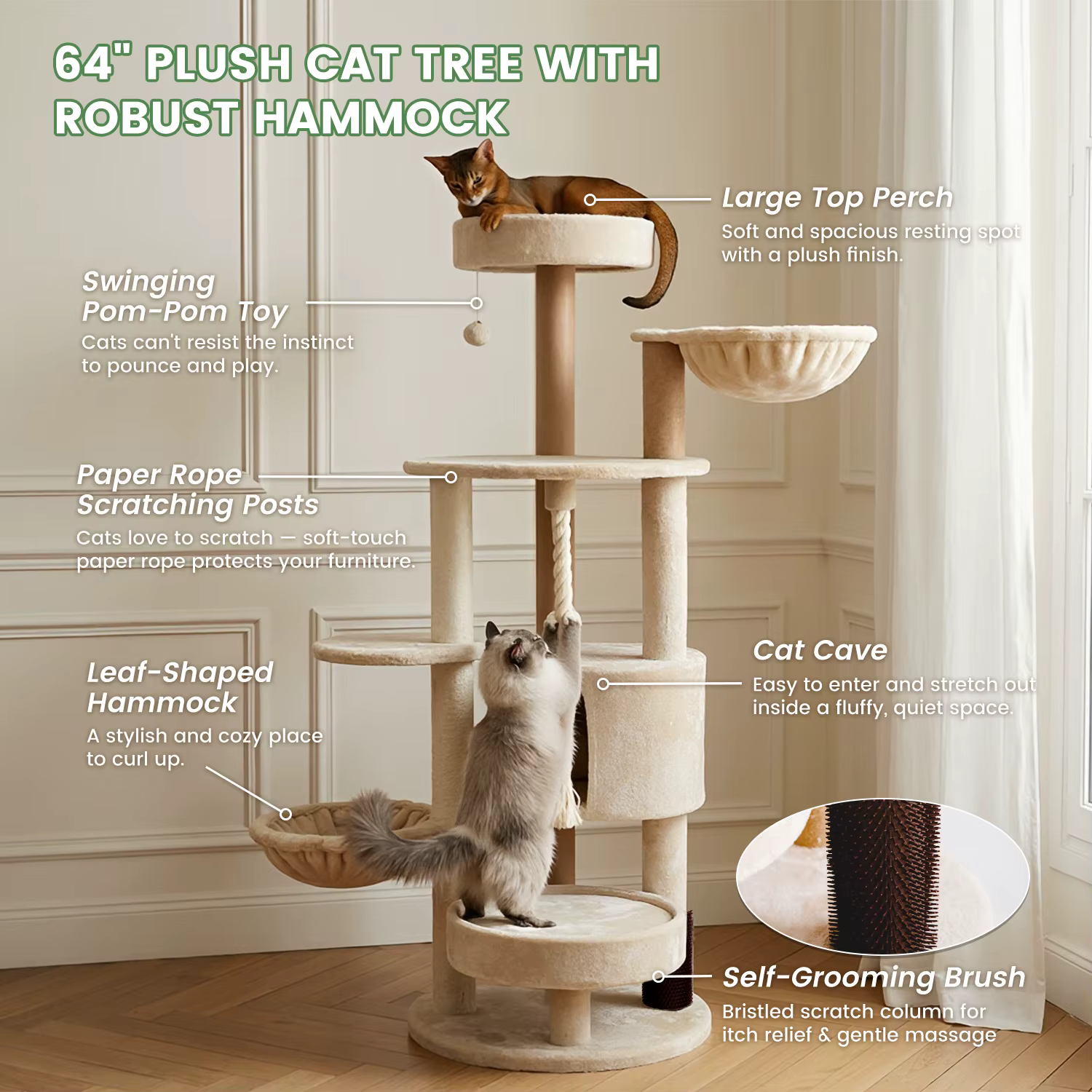 Large Halloween Cat Tree: 5-Level Cat Tree with Cat House and Sisal Scratching Posts—Perfect for Multi-Cat Households — image 6