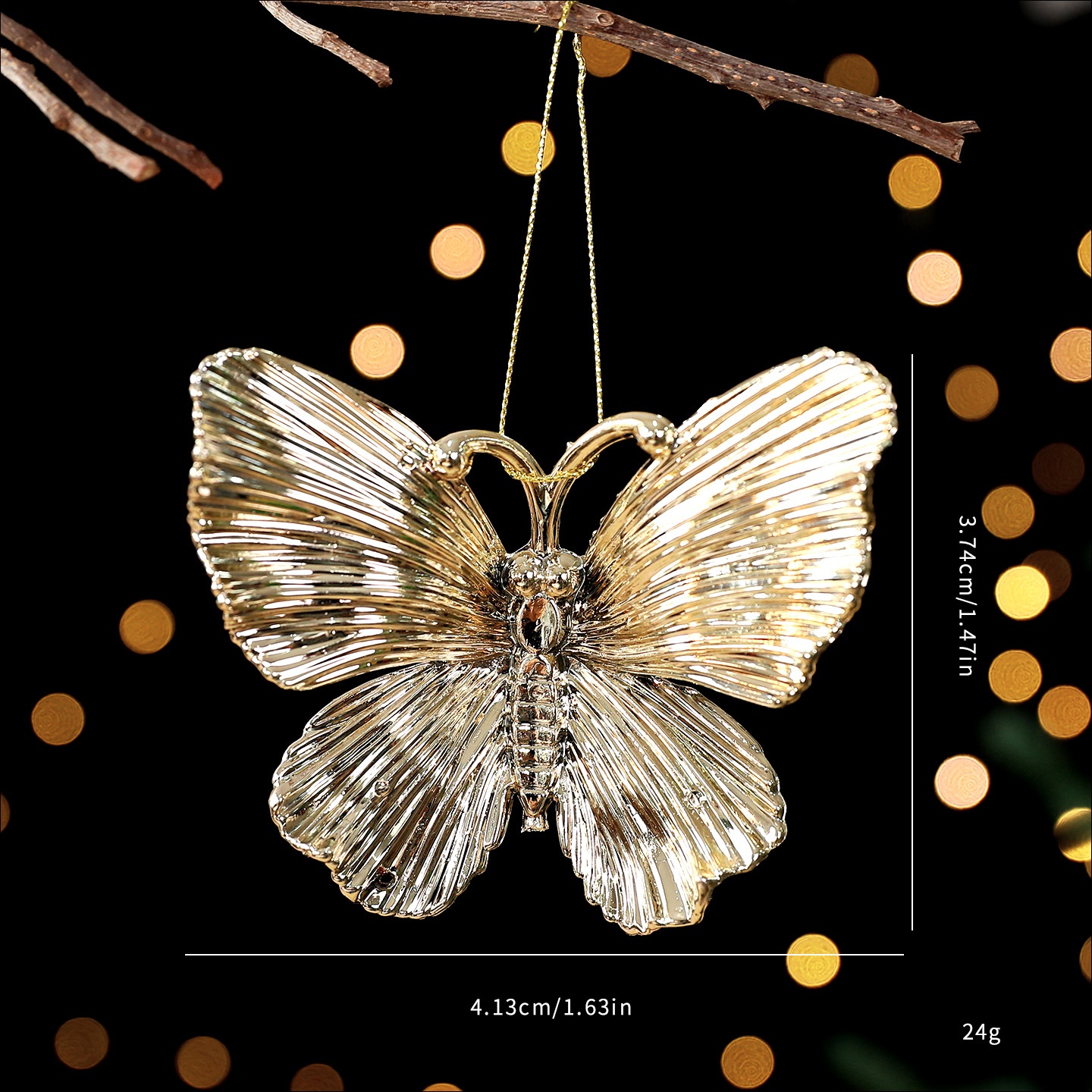 Festive Gold Plated Christmas Tree Ornament Accessories Snowflake Deer Holiday Decoration Hanging Decor — image 15